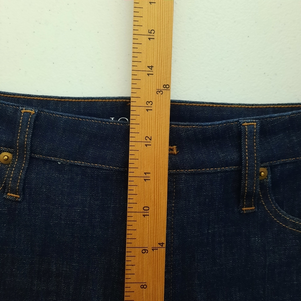 J. Crew High Rise Dark Indigo Wash Skinny Flare Jeans size 32 - Picture 12 of 16